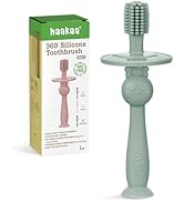 haakaa 360° Baby Toothbrush with Suction Base - Gentle Cleaning for Infant Self-Brushing Training...