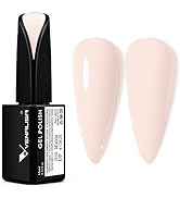 VENALISA 15ml Gel Nail Polish,Summer Nude Light Pink Color Soak Off UV LED Nail Gel Polish Nail A...
