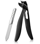 BEZOX Ergonomic Angled Head Senior Toenail Clipper for Thick and Ingrown Nails - Large Finger Nai...