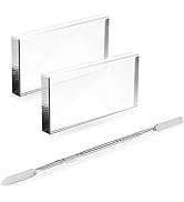 Beaupretty 3 Pieces Nail Art Painting Color Toning Gloss Boards Makeup Mixing Palettes Glass Make...