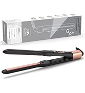 Black Pink Pencil Flat Iron Small Negative Ions LED Hair Straightener Flat Iron (Gold Black)