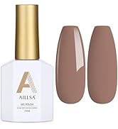 AILLSA Caramel Brown Gel Nail Polish Coffee Dark Nude Gel Polish Fall Winter Color Gel Nail Polis...
