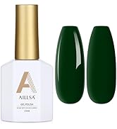AILLSA Green Gel Nail Polish Dark Emerald Christmas Gel Polish Forest Green Opaque Gel Polish Win...