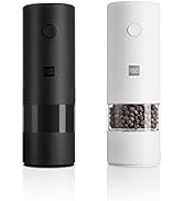 Electric Pepper and Salt Grinder, Adjustable Coarseness, Rechargeable Ceramic Grinder with LED Li...