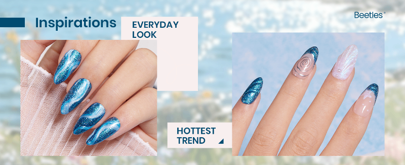 Blue gel nail polish set