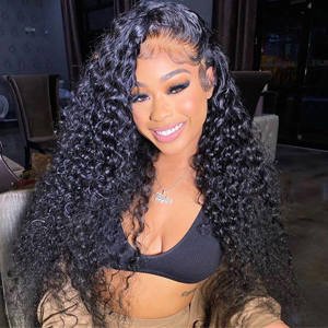 curly lace front wig human hair, curly wigs for black women, deep wave wig, curly wig