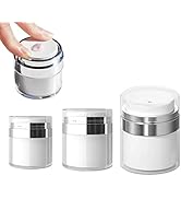 AREMOD Travel Containers for Toiletries, 3pcs Airless Pump Jar Refillable Cosmetic Vacuum Contain...