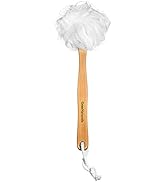 Shower Loofah on a Stick Body & Back Scrubber - Long Handled Mesh Bath Sponge Pouf Luffa Brush on...