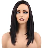BIG G HAIR 14 inch Yaki Straight Vietnamese Human Hair Side Part Wig With Adjustable Straps & Ela...