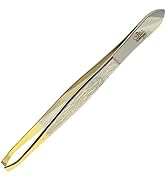 Camila Solingen CS30 3.5 Inches Gold Tipped, Surgical Grade, German Stainless Steel Tweezers (Cla...