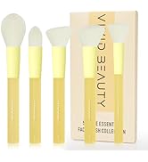 Vivid Beauty 5pcs Face Makeup Brushes Set, Vegan Soft Bristles for Flawless Complexion - Blush, F...