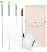 4-Piece Eye Makeup Brush Set with Eyelash Curler – Includes Eyebrow, Pencil, Mini Concealer, and ...