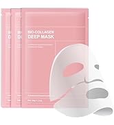 Easilydays 3 Packs Bio-Collagen Deep Mask Face Night Mask, Elasticity & Hydration Care, Reduces S...