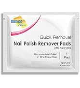Diamond Wipes Nail Polish Remover Pads with Aloe Vera, Case of 500 Individually Wrapped Acetone W...