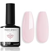 Modelones Pink Gel Nail Polish, 15 ML Baby Pink Polish Light Soft Pastel Soap Nail Polish Soak Of...