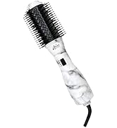 Grey Marble Blowdry Brush Compact Barrel, 3 Adjustable Heat Settings, Tourmaline Barrel, Convenie...