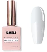 FZANEST White Gel Nail Polish Hema Free,15ml One Step Gel Polish 3 in 1 Top Coat Base Color Gel,S...