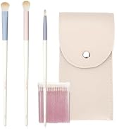 LULUCOLORS 3-Piece Makeup Brush Set with 20 Cotton Sticks – Eyeshadow Brush, Blending Brush, Deta...