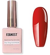 FZANEST Red Gel Nail Polish Hema Free,15ml One Step Gel Polish Base Top Coat Color 3 in 1,Soak Of...