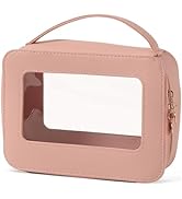Clear Makeup Bag Transparent Cosmetic Bag Large Toiletry Bag With Zipper Double Sided Travel Make...