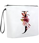 MSQ Initial Makeup Bag - Personalized Cosmetic Bag Custom Initial Monogram Small Travel Cosmetic ...