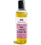 Bliss Kiss Simply Pure Hydrating Oil - 4 oz Bottle - Pink Sugar Scent - Cuticle & Nail Oil