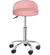 ZENY Rolling Stool with Wheels, Adjustable Hydraulic Swivel Salon Stool, Spa Stool Chair with Bac...