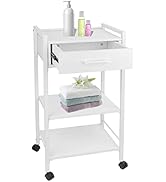 Lorvain Salon Trolley Cart for Beauty SPA, 3Tiers Esthetician Cart with Drawers and Lockable Whee...