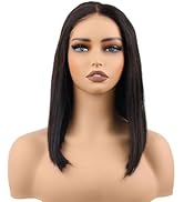 BIG G HAIR 12 inch Straight Middle Part Vietnamese Human Hair Bob Wig With Adjustable Notches At ...