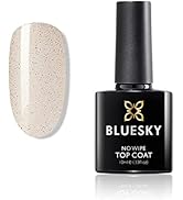 BLUESKY Gel Top Coat with Black and Gold Spotted Like Sandy Sugar Effect Dry Fast No Wipe No Yell...