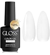GLOSS Gel Nail Polish | French White 15ml 1 pcs - HEMA Free Gel Polish, White Soak Off UV LED Gel...