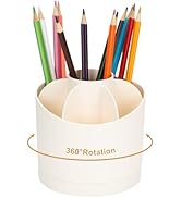HSSPANFN Pencil Pen Holder for Desk,7 Compartments 360 Degree Rotating Desk Organizers, Large Cap...