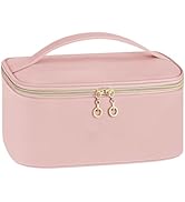 senbowe Travel Makeup Bag, Large Capacity Cosmetic Bags for Women,Portable Waterproof Leather Toi...