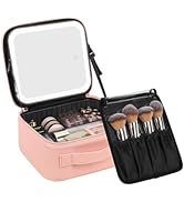 Chomeiu Makeup Bag with LED Mirror, Travel Makeup Case for Women and Makeup Artists Cosmetic Orga...