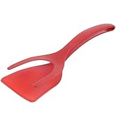 Hemoton Cooking Tongs 2 in 1 Spatula Tong Grip and Flip Tongs Spatula Egg Flipper Turner Egg Spat...
