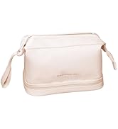Layhou Women's Double-layer Makeup Bag,Large Capacity Main Bag,Lower Makeup Brush Storage Bag wit...