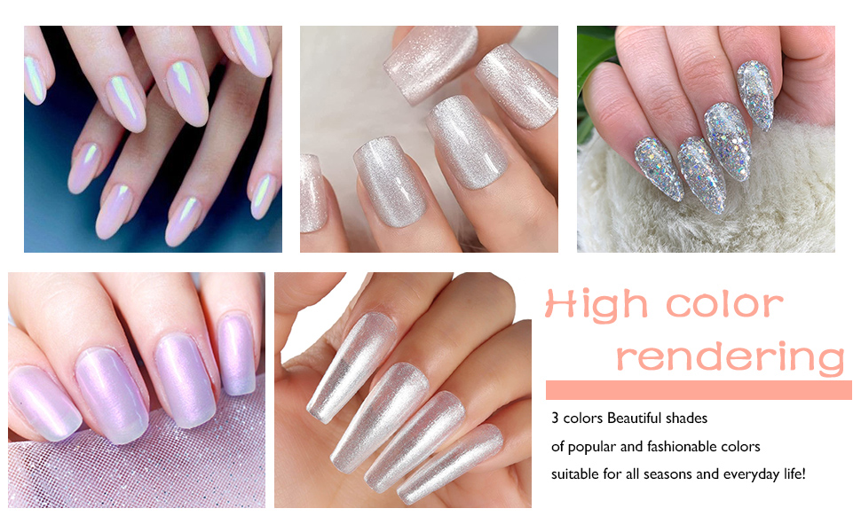 Pearlescent Shell Silver Gel Nail Polish