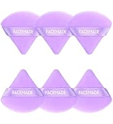 FACEMADE 6 Pieces Soft Makeup Puff with a Container, Face Powder Puff with a Travel Case, Triangl...