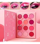 Afflano Pink Eyeshadow Palette Makeup, Pigmented Blendable Pink Eye Shadow Pallet Matte Shimmer, ...