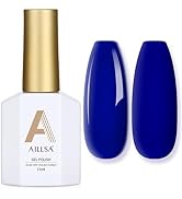 AILLSA Royal Blue Gel Nail Polish Deep Blue Gel Polish Winter Sheer Translucent Blue Color Nail P...
