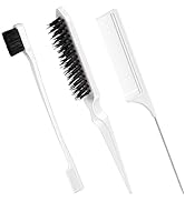 3 Pcs Slick Back Hair Brush Set Bristle Hair Brush Edge Control Brush Teasing Comb for Women Baby...