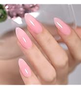 SHOYUM Pink Nail Polish Gel, 15ml Neutral Jelly Color Soak Off UV Light Cure Gel Polish for Nail ...