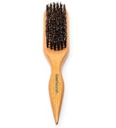 GranNaturals Wide Boar Bristle Teasing Brush & Smoothing Brush for Slick Back Hair, Edge Control,...