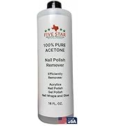 100% Pure Acetone (16 Fl/Oz) -ACS Grade, Made in USA, Professional Strength Nail Polish Remover f...