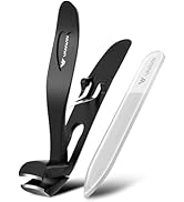 VANWIN Angled Head Nail Clippers for Seniors, Ergonomic Toenail Clippers for Thick Nails with Wid...