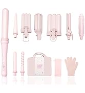 SPPZCUR Curling Iron Set 9-in-1, Hair Curler with 7 Curler Wands, Hair Straightener and Heated Ro...