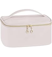 senbowe Travel Makeup Bag, Large Capacity Cosmetic Bags for Women,Portable Waterproof Leather Toi...