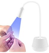 Lermende Mini UV Light for Gel Nails with 2000mAH Battery, Gooseneck UV Nail Light with 2 Timers ...