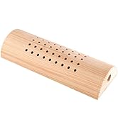 Healvian Therapeutic Wooden Pillow Chinese Moxa Lumbar Pillow Korean Round Neck Pillow for Neck B...