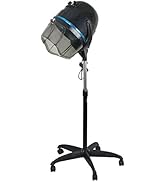 Professional 1300W Adjustable Hooded Floor Hair Bonnet Dryer Stand Up Rolling Base with Wheels fo...